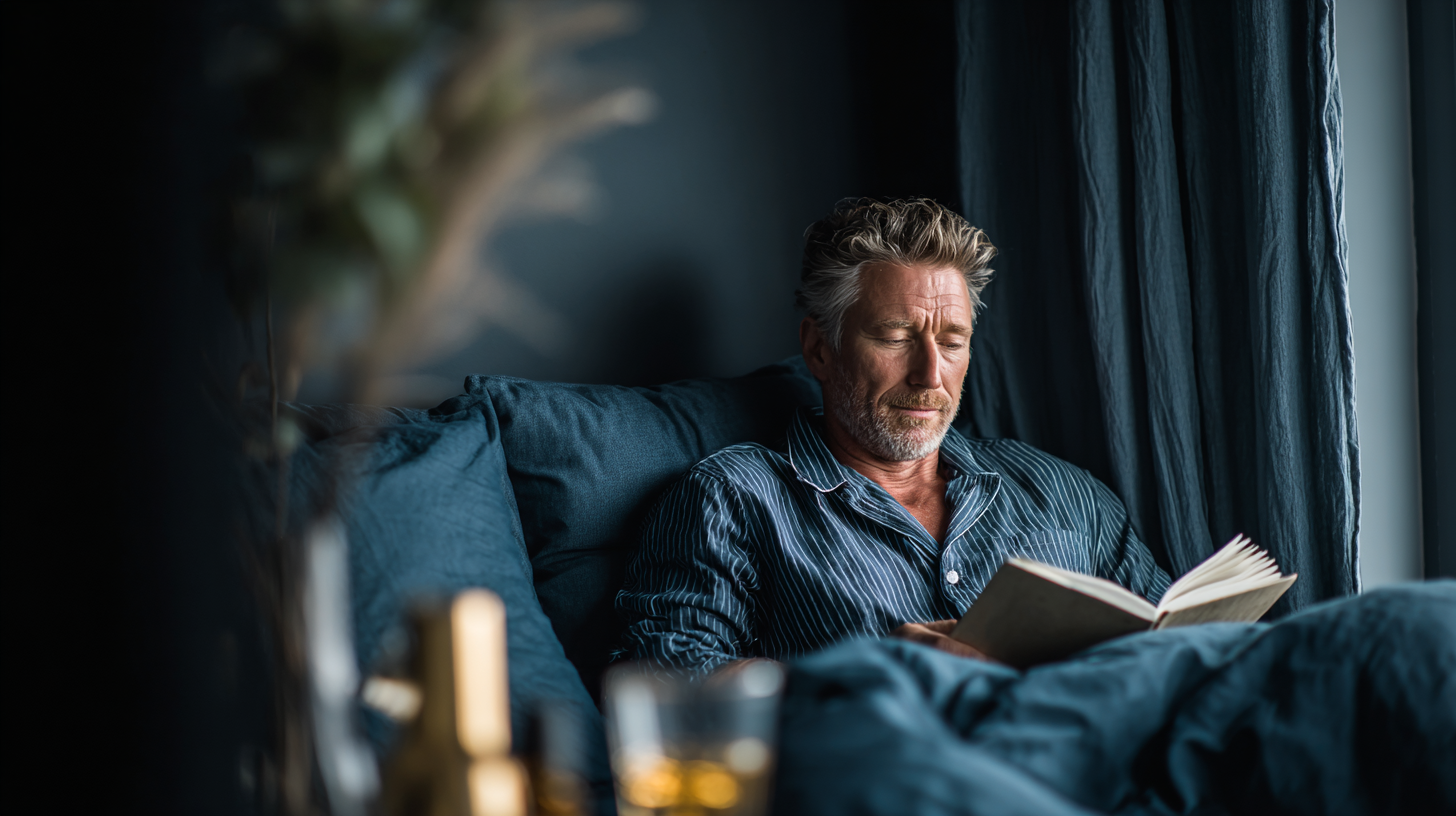 Чоловік середнього віку займається спортом